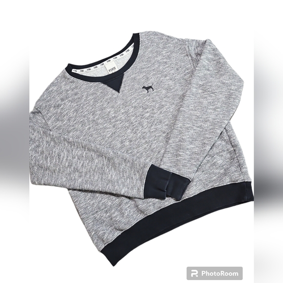 PINK Victoria's Secret Tops - PINK Victoria's Secret Boyfriend Heathered Gray Sweater Sweatshirt Size XS